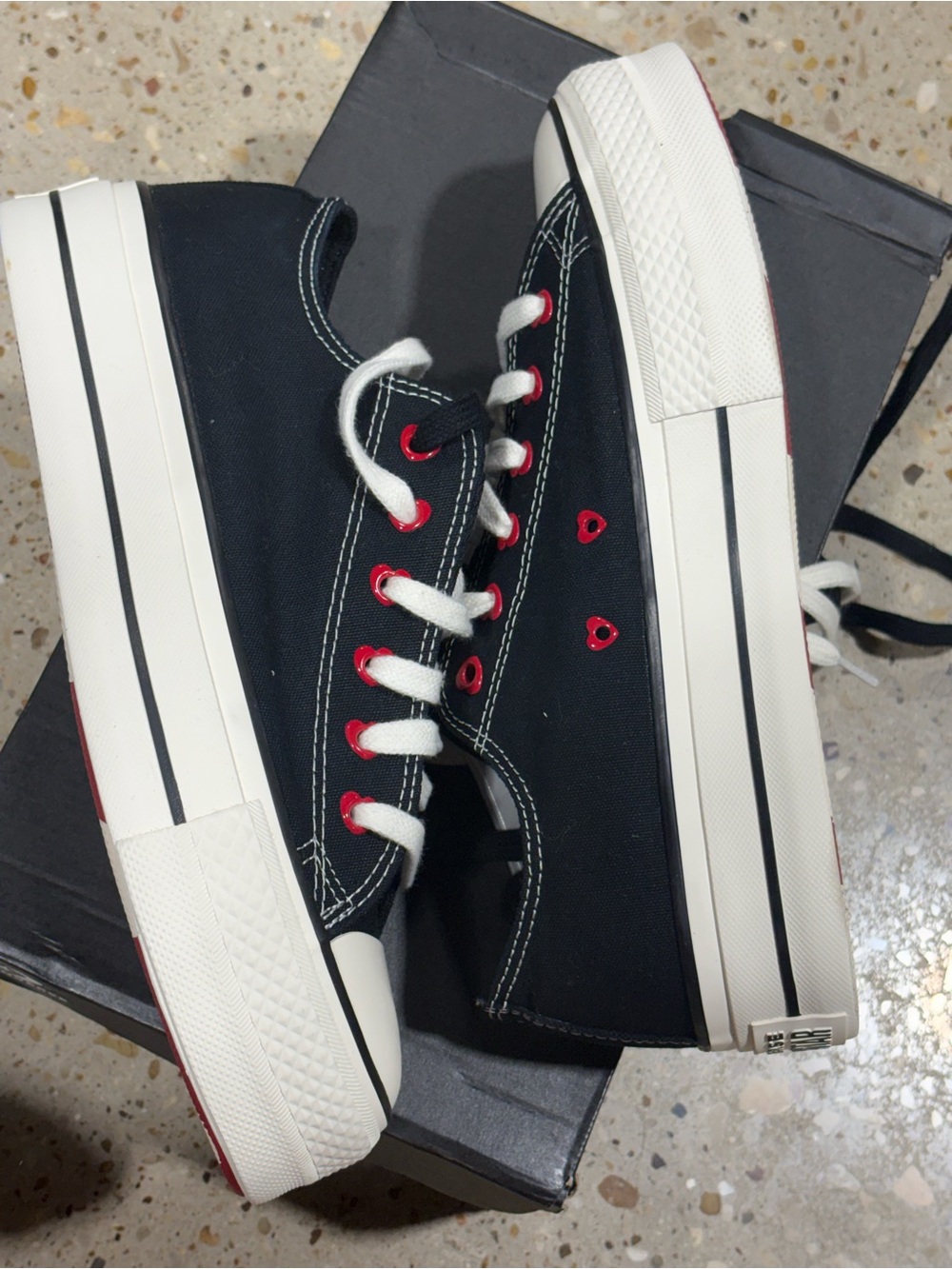 Converse Chuck Taylor All Star Low Top Women's Platform Sneaker - Black/Red - Picture 4 of 7